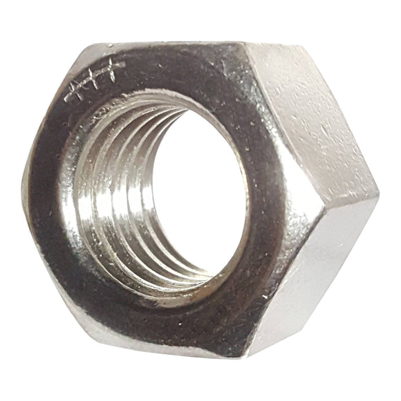 1-1/8-7 Finished Hex Nuts, Stainless Steel 18-8, Plain Finish, Quantity 5 Nuts Fastenere 