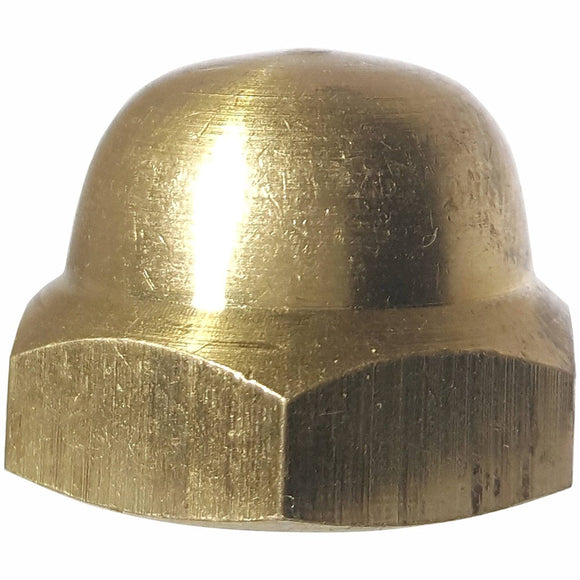 1/2-13 Hex Cap Nuts Solid Brass Grade 360 Commercial Plain Finish Quantity 10 Nuts Fastenere 